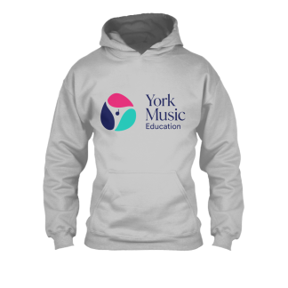 York Music Education Large Logo Hoodie — Heather Grey
